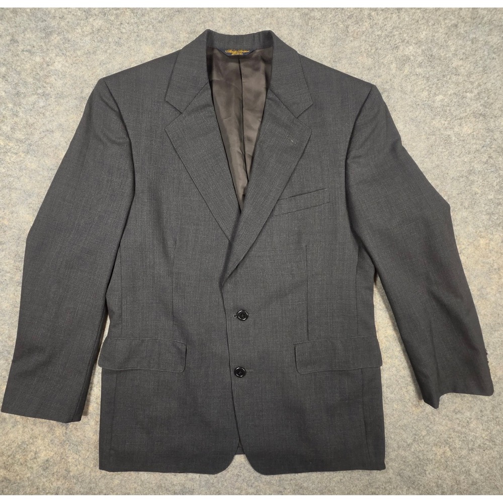 Brooks Brothers Makers Brooksease Mens 40 Short Wool Blazer Charcoal Grey Jacket